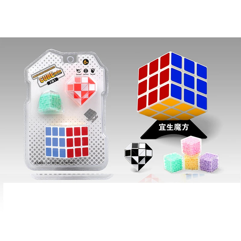 Yisheng Magic Cube 3x3 Puzzle Jouets Éducatifs Casse-tête en Fibre de Carbone Transfert Thermique Cubes Couleurs Macaron Bonbon Cadeau pour Enfants