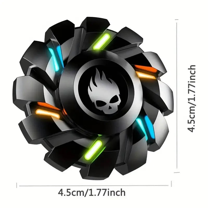 YIJOO Leuchtender Fingerspitzen-Kreisel EDC Sensorik-Spielzeug Metall Leiser Fidget Spinner Regenbogenlicht Fidget Toys