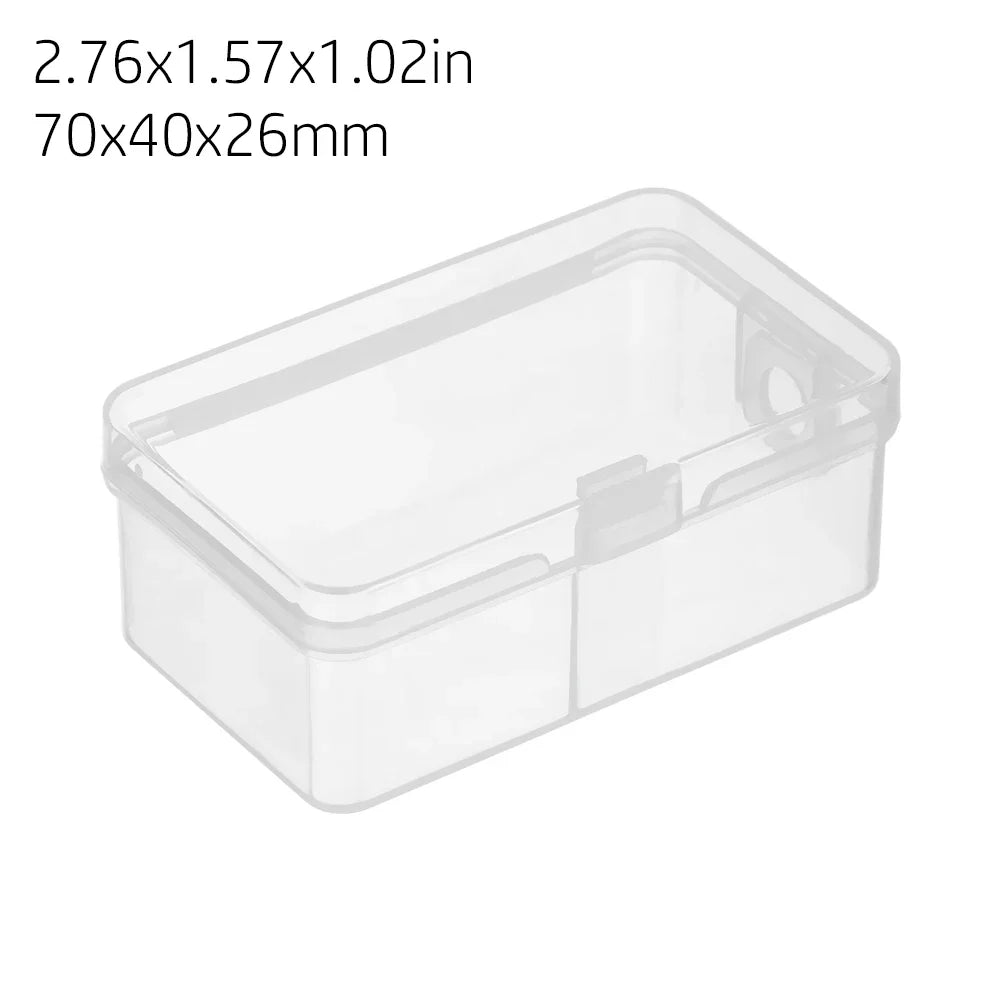 Square Round Plastic Transparent Storage Box Small Items Sundries Organizer Case Jewelry Beads Container Box Tools Accessories