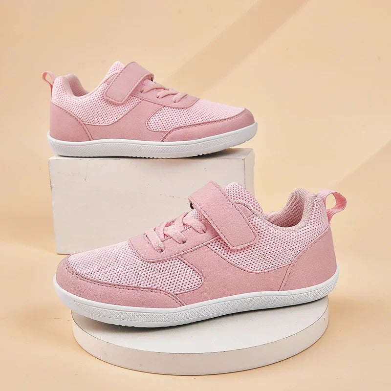 Chaussures enfants à bout large, pieds nus, pour garçons et filles, baskets bébé légères en maille, chaussures de tennis artificielles pour tout-petits