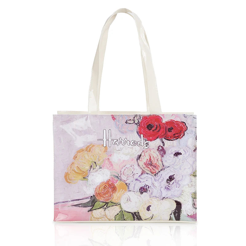 Horizontal Edition PVC Reusable Shopping Bag Eco-friendly London Lady Shopper Bag Large Capacity Waterproof Handbag Shoulder Bag