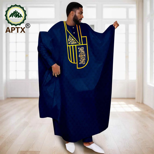 APTX African Clothes for Men Muslim Robe White Tradition Wedding Party Suit Shirt Pants 3 Pcs Set Dashiki Agbada Ramada 2516047