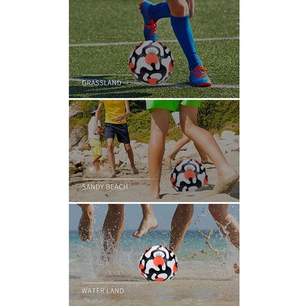 Ballons de football professionnels taille 5, en cuir, cousus à la machine, pour enfants et adultes, pour l'entraînement sportif en extérieur
