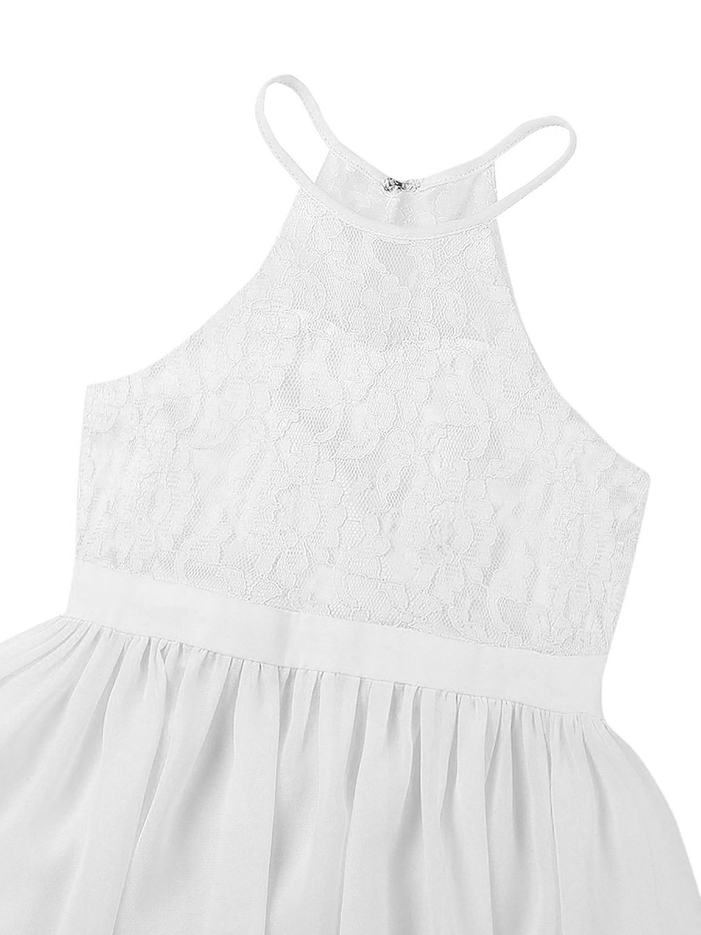 Robe de demoiselle d'honneur en mousseline florale avec découpe au dos pour enfants, tenue de fête d'anniversaire ou de mariage pour filles