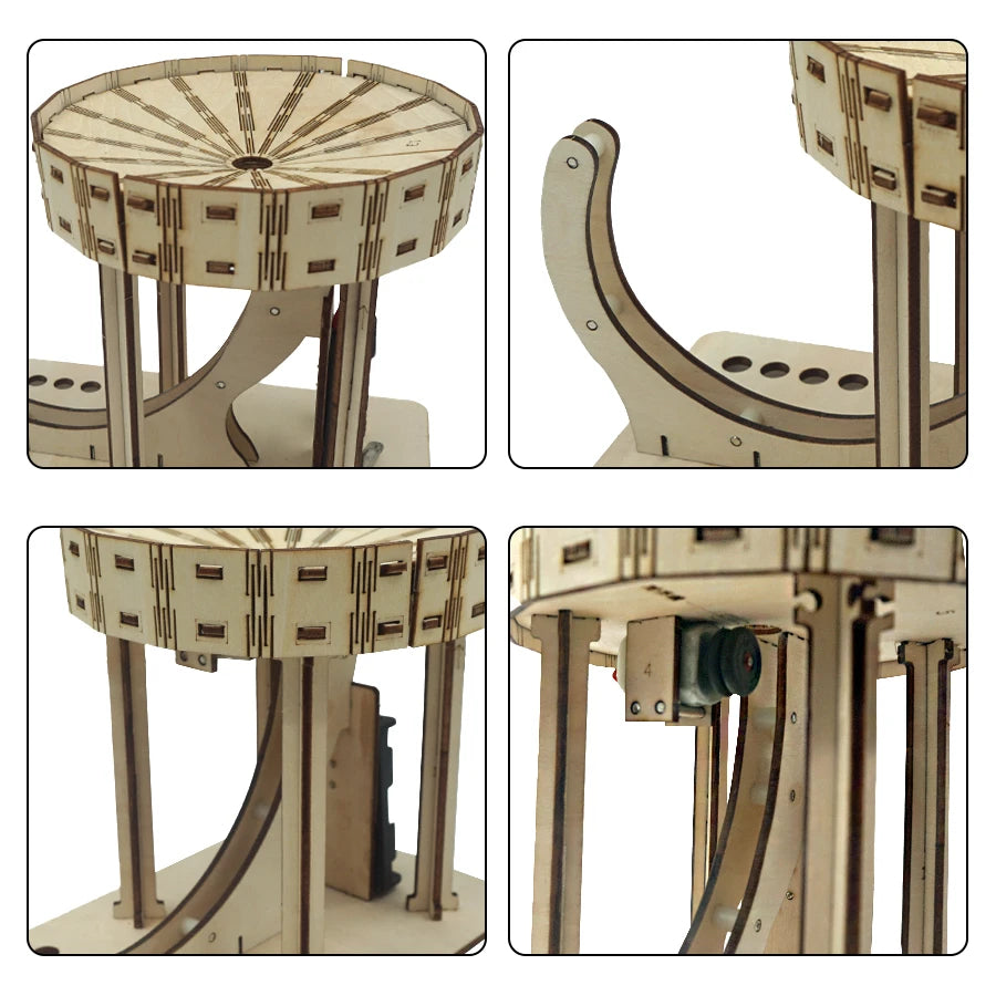 OUZEY Mechanical Marble Run Wooden Model, DIY Ball Track Roller Coaster Kit, STEM Creative Challenge Gift for Kids