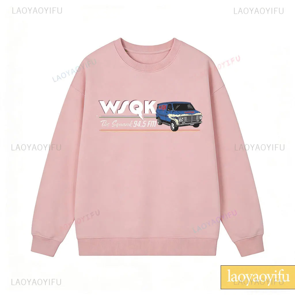 WSQK The Squawk 94.5 FM Radio Sweatshirt Wsqk Unisex Sweatshirts Vintage Sci-Fi Crewneck 80er Nostalgie Sweater Retro Shirt Geschenk