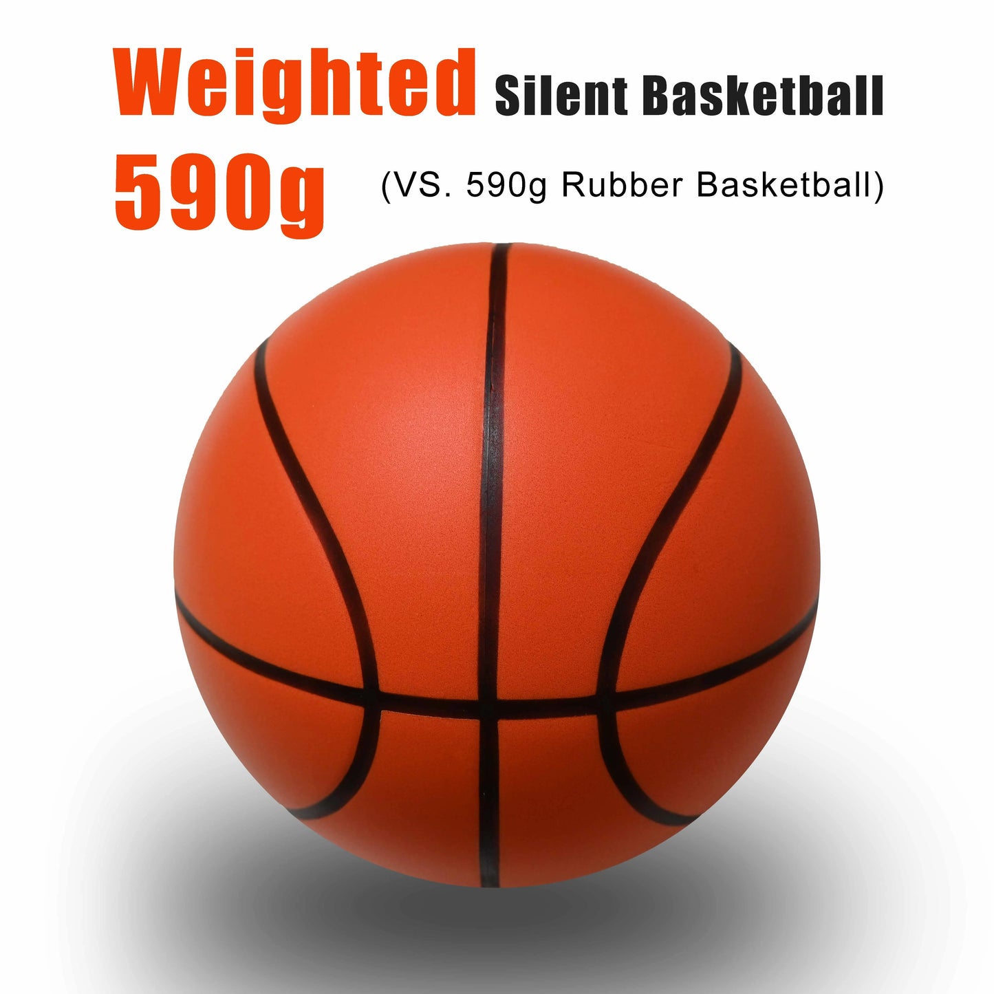 590G Geräuschloser Basketball Lautloses Dribbling Indoor Größe 7 – 29,5 Zoll PU-Schaum Airless-Basketball Leises Prellen 90% des echten Basketballs