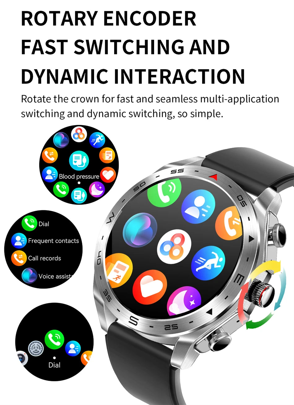 LIGE Avec écouteurs Bluetooth Casque Smartwatch Femme Moniteur d'activité Montre de sport Homme Étanche Montre intelligente Écran AMOLED