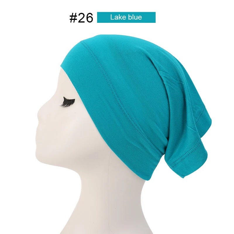 Bonnet Hijab Musulman Turban Foulard Coton Modal Voile Uni Casquette Sous Écharpe Musulmane Femme Foulard Turban Hijabs Chapeau Islamique