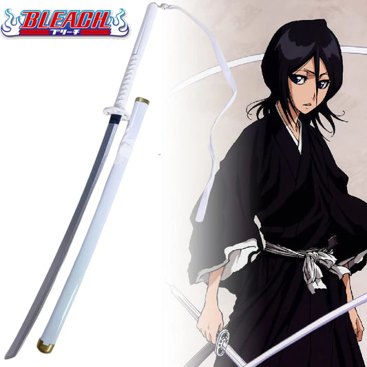 104cm Anime Bleach Katana Kuchiki Rukia Sword Cosplay Prop Wooden Ninja Knife Real Size Japanese Katana Samurai Sabre Kid Toy