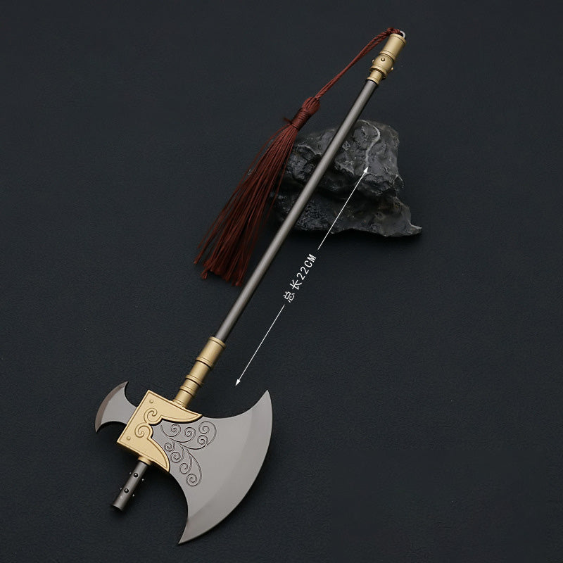 1 Real Water Margin Movies Periphery Weapons The Urgent Vanguard Axe 22cm Uncut Knife Metal Model Ax Cosplay Ax Gift Boys' Toys