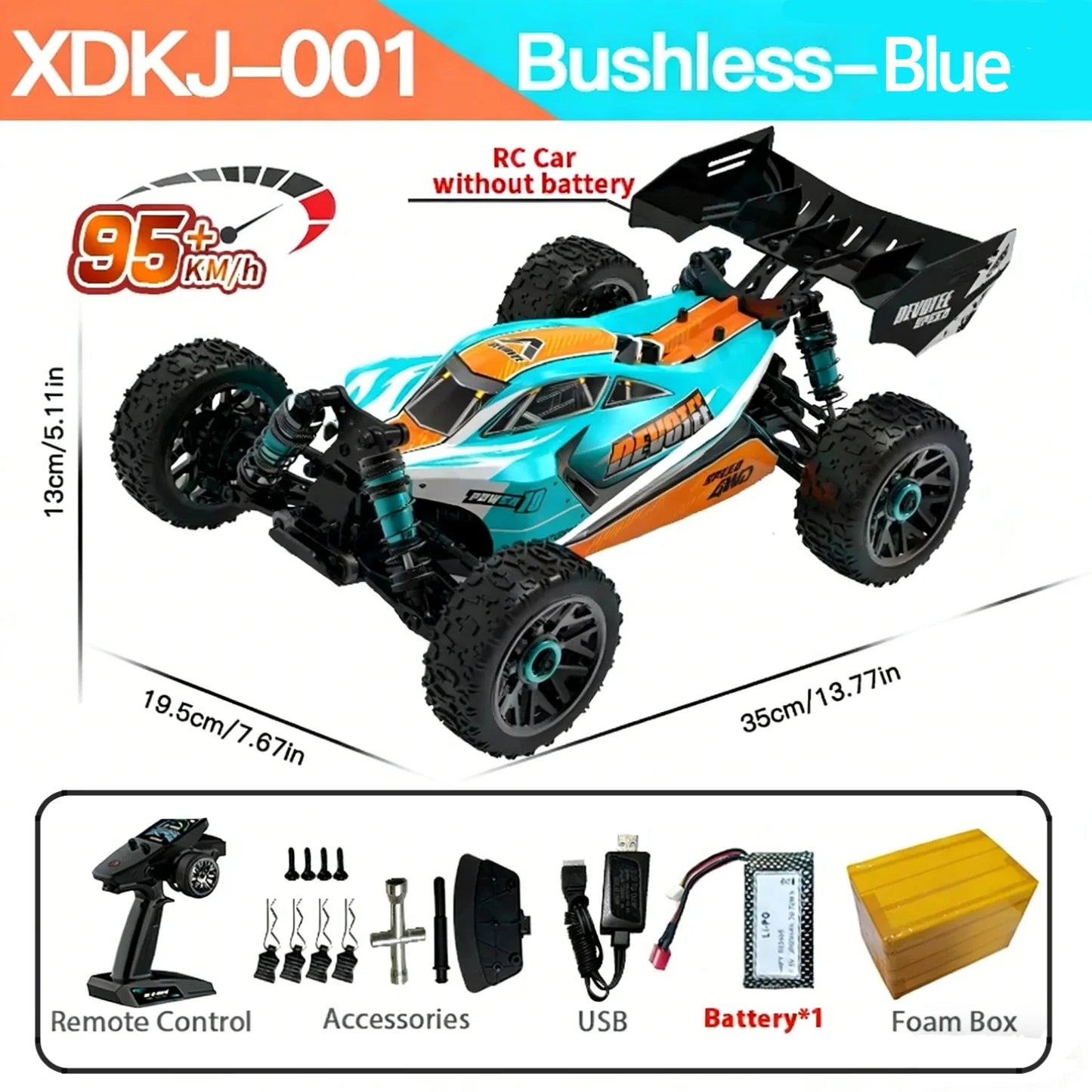 XDKJ-001 95KM/H 4WD RC Autos 3S Rennwagen 1/14 Bürstenloser Hochgeschwindigkeits-Wettkampf-Drift-Fernsteuerungs-Spielzeug RC Auto Spielzeug