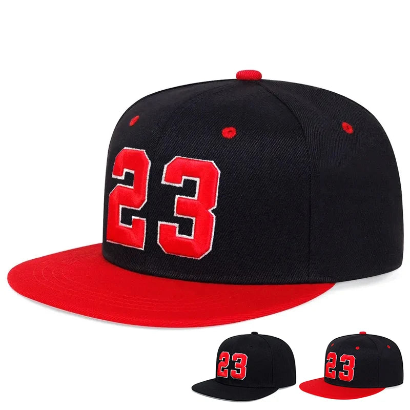Casquettes de baseball décontractées réglables unisexe 23 broderies hip-hop chapeaux de soleil d'extérieur