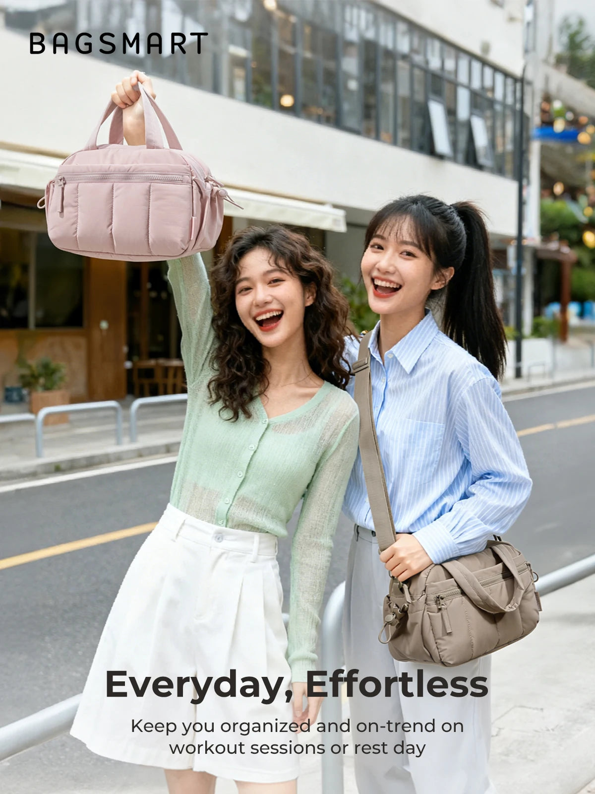 Sac à bandoulière BAGSMART pour femmes, grande capacité, sac bandoulière, pochette quotidienne décontractée pour étudiantes et navetteuses, sac à main polyvalent pour les loisirs