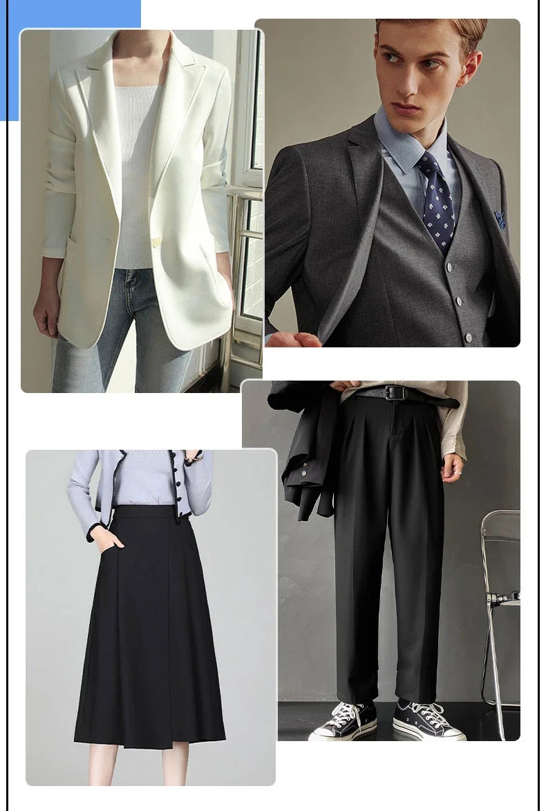 Tissu de Costume Élastique Haute Densité Mince Épais Manteau Pantalon Jupe Vêtements Design Tissu Anti-Boulochage Anti-Décoloration Vente en Gros au Mètre