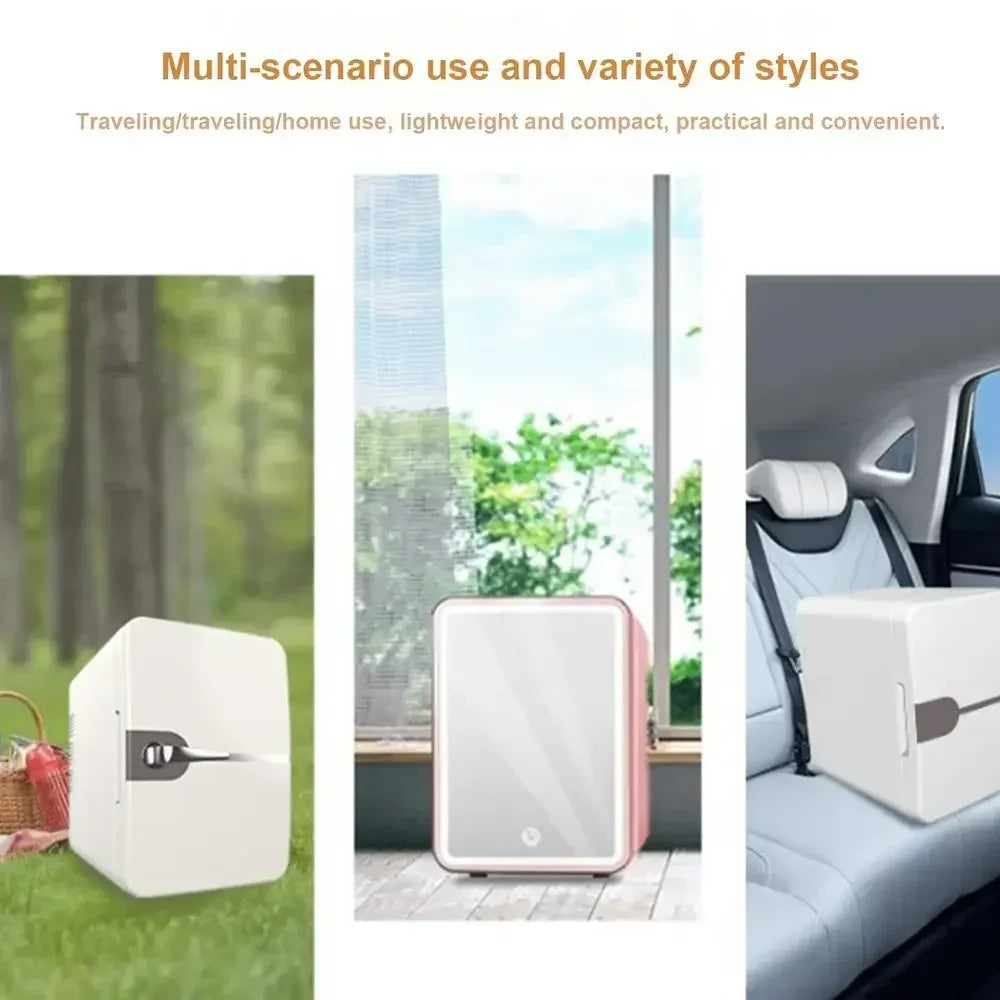 6L Auto Mini Kühlschrank Schönheitskosmetik Maske Make-up Hautpflege Kühlschrank Halbleiter USB Beheizter Kühl-Dormitory-Kühlschrank