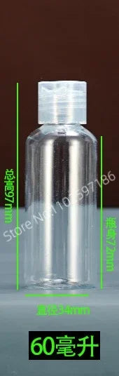 Lot de 30/50/100 flacons compressibles en plastique de 5 à 120 ml avec bouchon à clapet, en PET, pour lotion, shampoing, échantillons cosmétiques, flacons de voyage