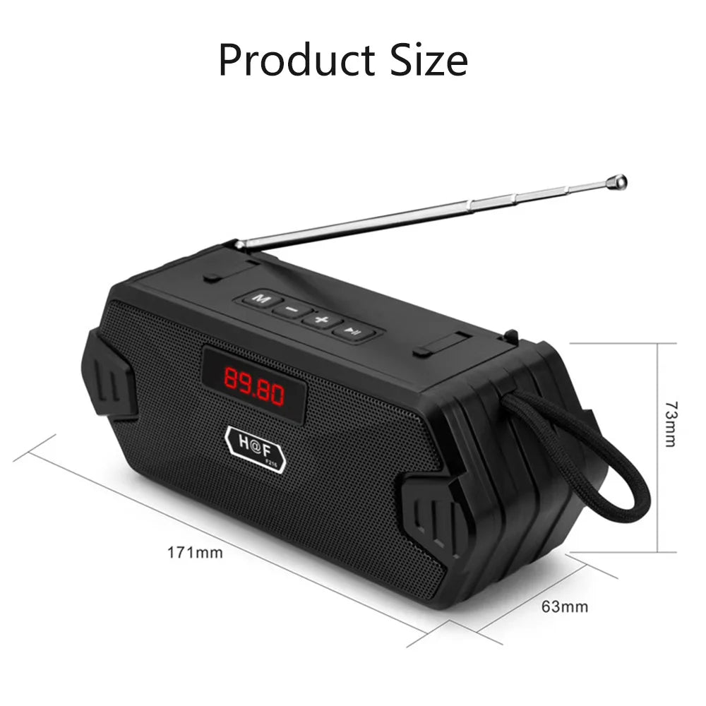 Portable Wireless Speaker Bluetooth-compatible Outdoor USB Speakers With FM Radio Receiver AUX TF MP3 Loudspeaker For Phone PC