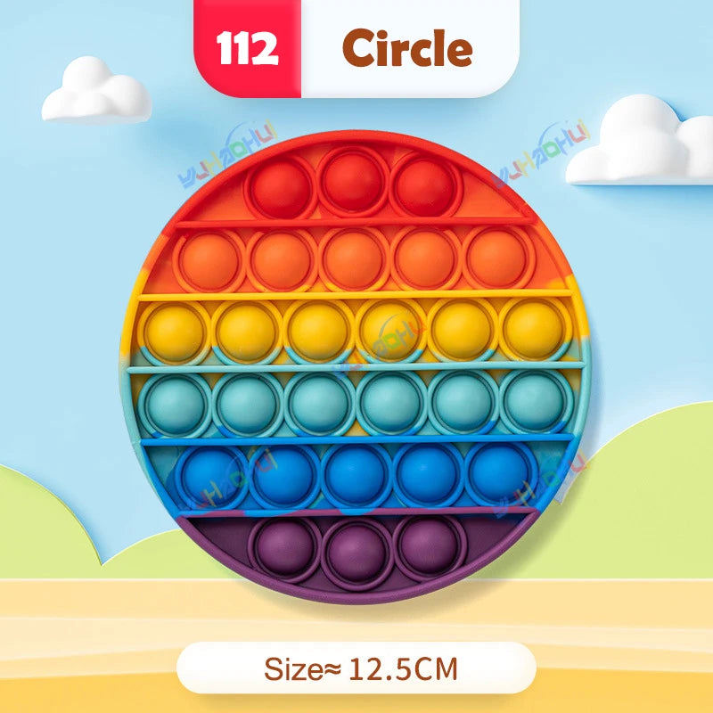 Regenbogen Pop Push Bubble Fidget Anti Stress Spielzeug für Erwachsene Kinder besondere Bedürfnisse sensorisches Spielzeug interaktives Spielzeug für Kinder