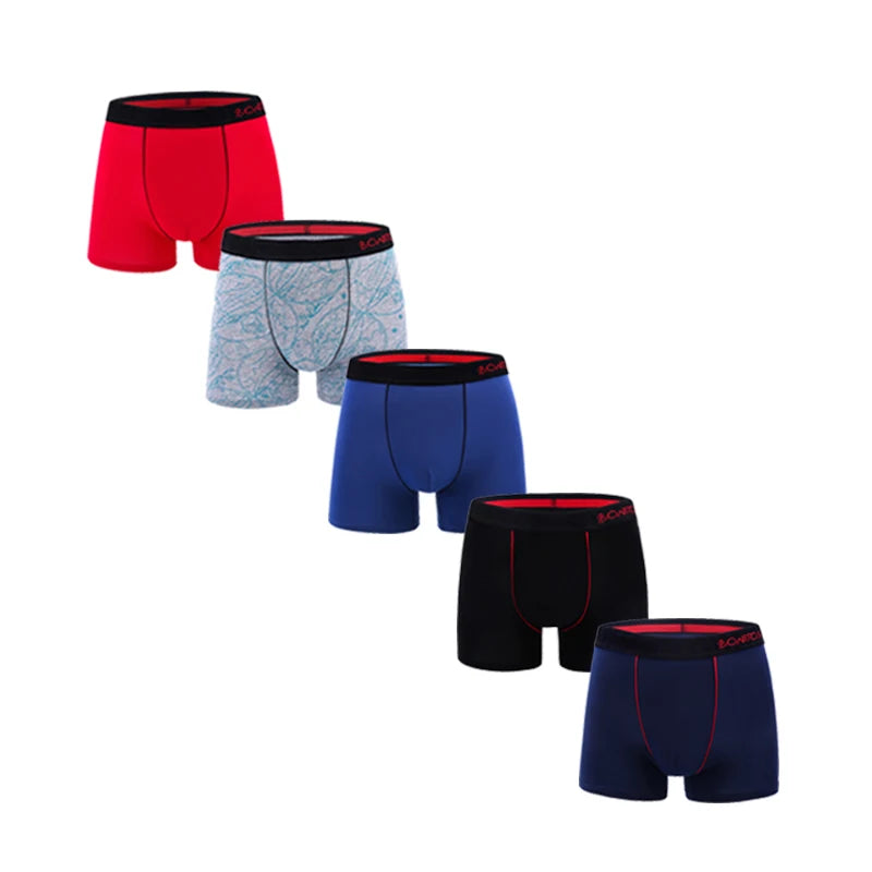 5 Stück Herren Slips Baumwolle Boxer Sexy Herren Boxershorts Unterwäsche Shorts Lose Herren Boxershorts Set Familienunterwäsche Marken