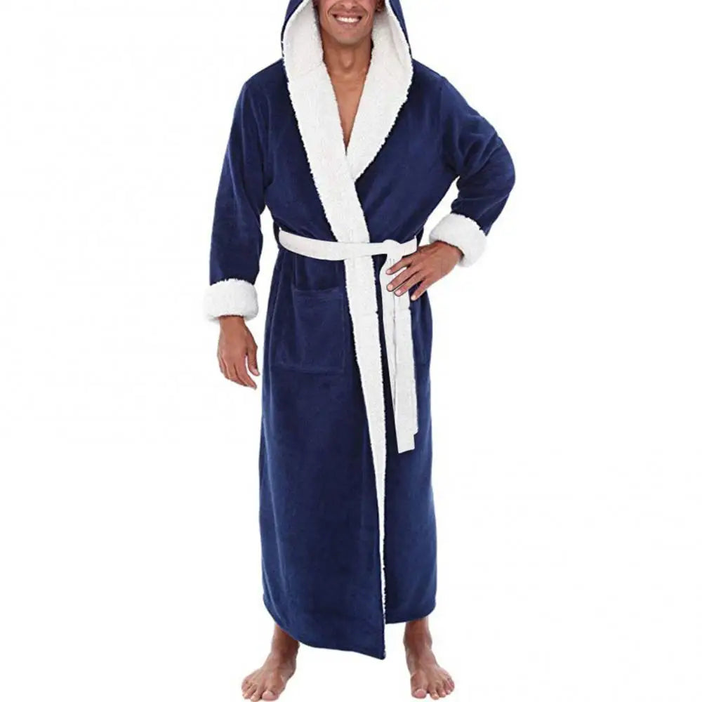 Herren Bademantel Nachtwäsche Korallenfleece Herbst Erwachsenen Bademantel V-Ausschnitt Robe Schlafanzug Herren Und Damen Langarm Nachthemd Männlicher Bademantel
