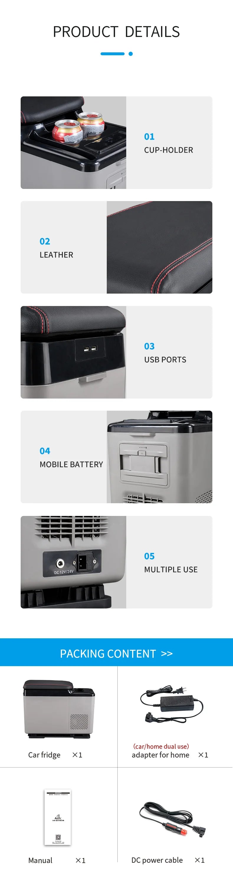 Alpicool CF8 Small Fridge Mini Car Fridge 12V Armrest Fridge 8L Portable Refrigerator