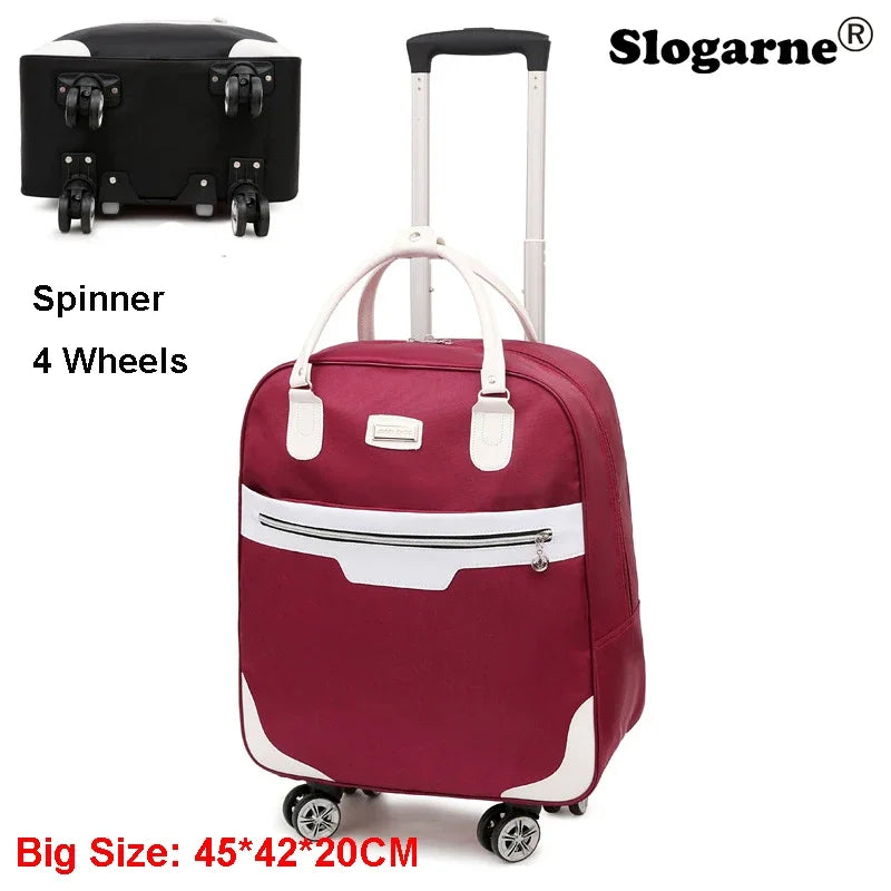 Fashion Rollkoffer Damen 4 Räder Spinner Reisetaschen Herren Geschäftsreise-Taschen Oxford-Koffer Wasserdichte Trolleys