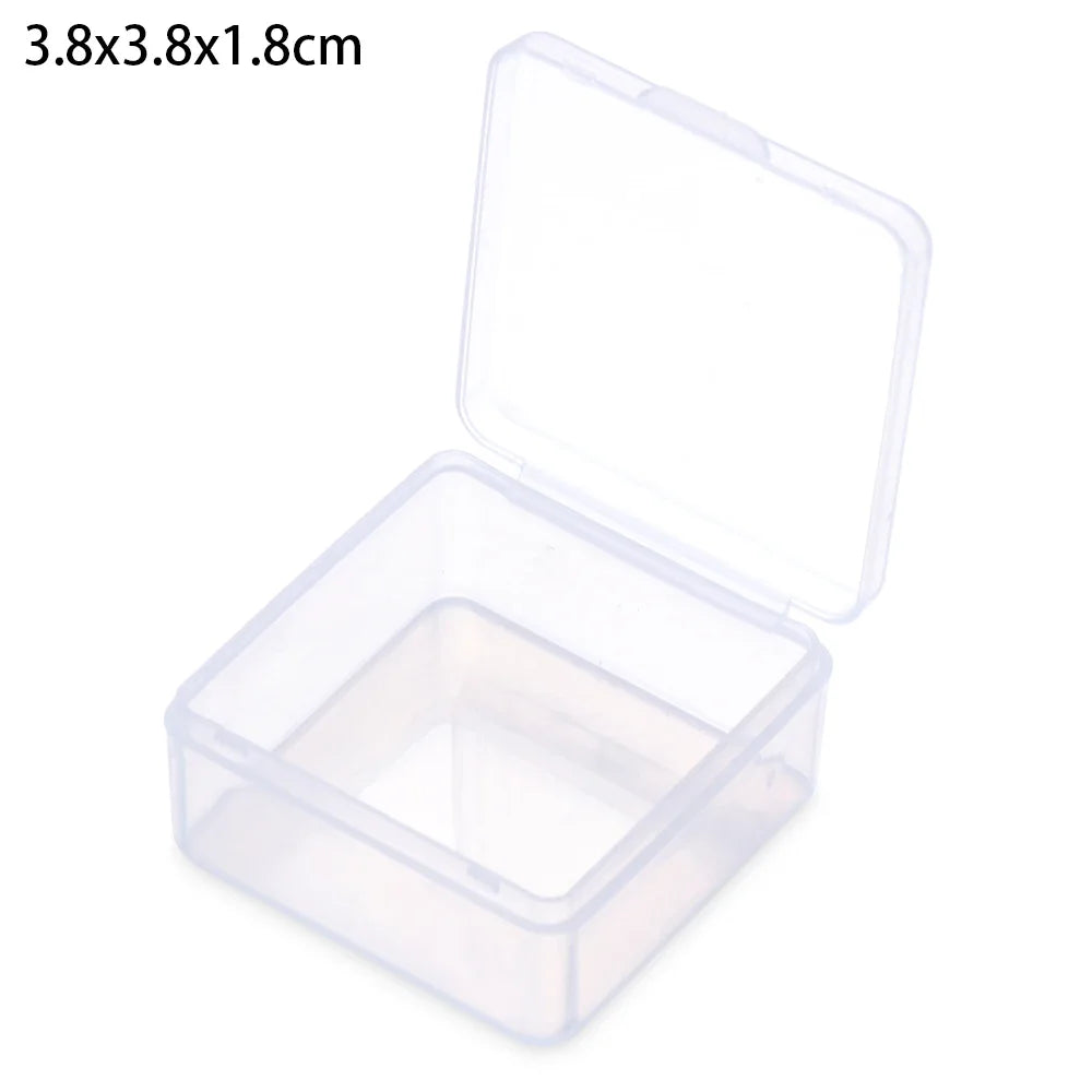 Square Round Plastic Transparent Storage Box Small Items Sundries Organizer Case Jewelry Beads Container Box Tools Accessories