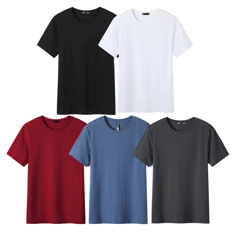 Pioneer Camp 5er-Set Einfaches Herren-T-Shirt Unifarben 100% Baumwolle T-Shirts Herren Neu eingetroffen Kurzarm Herren T-Shirt Einfach Täglich Casual