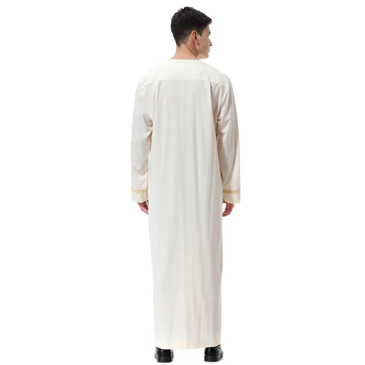 Jubba Thobe Homme Musulman Imprimé Fermeture Éclair Kimono Longue Robe Saoudienne Islamique Musulman Vêtements Abaya Caftan Islam Dubaï Robe Arabe