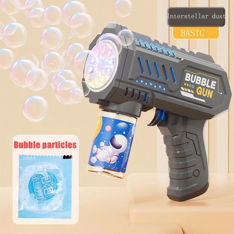 Vollautomatische Blasenpistole Raketen-Blasenmaschine Automatischer Gebläse mit Blasenflüssigkeit Spielzeug für Kinder Strand Outdoor-Blasengeschenke