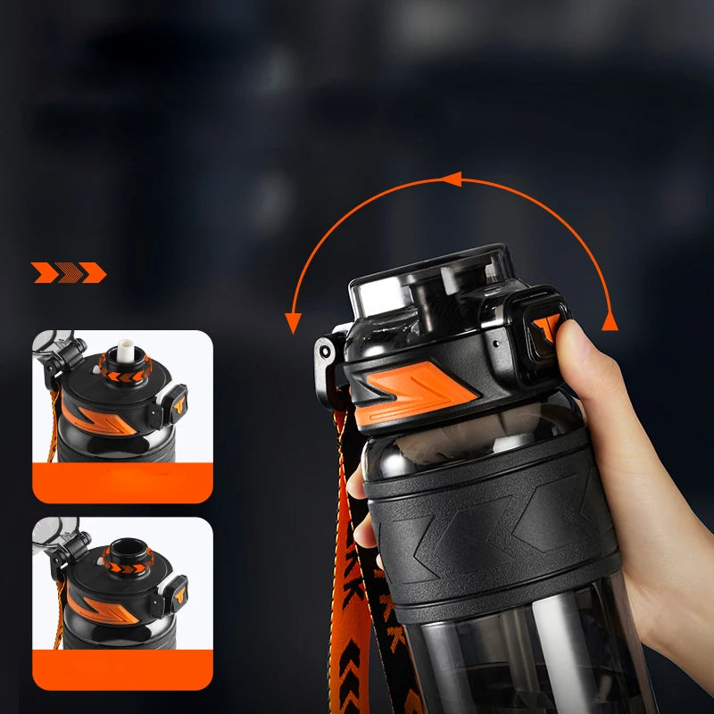 TKK 600/800/1000ml Sport-Trinkflasche Tritan BPA-frei Strohhalm Tragbar Auslaufsicher Kunststoff Trinkgeschirr Outdoor Fitness Kanne