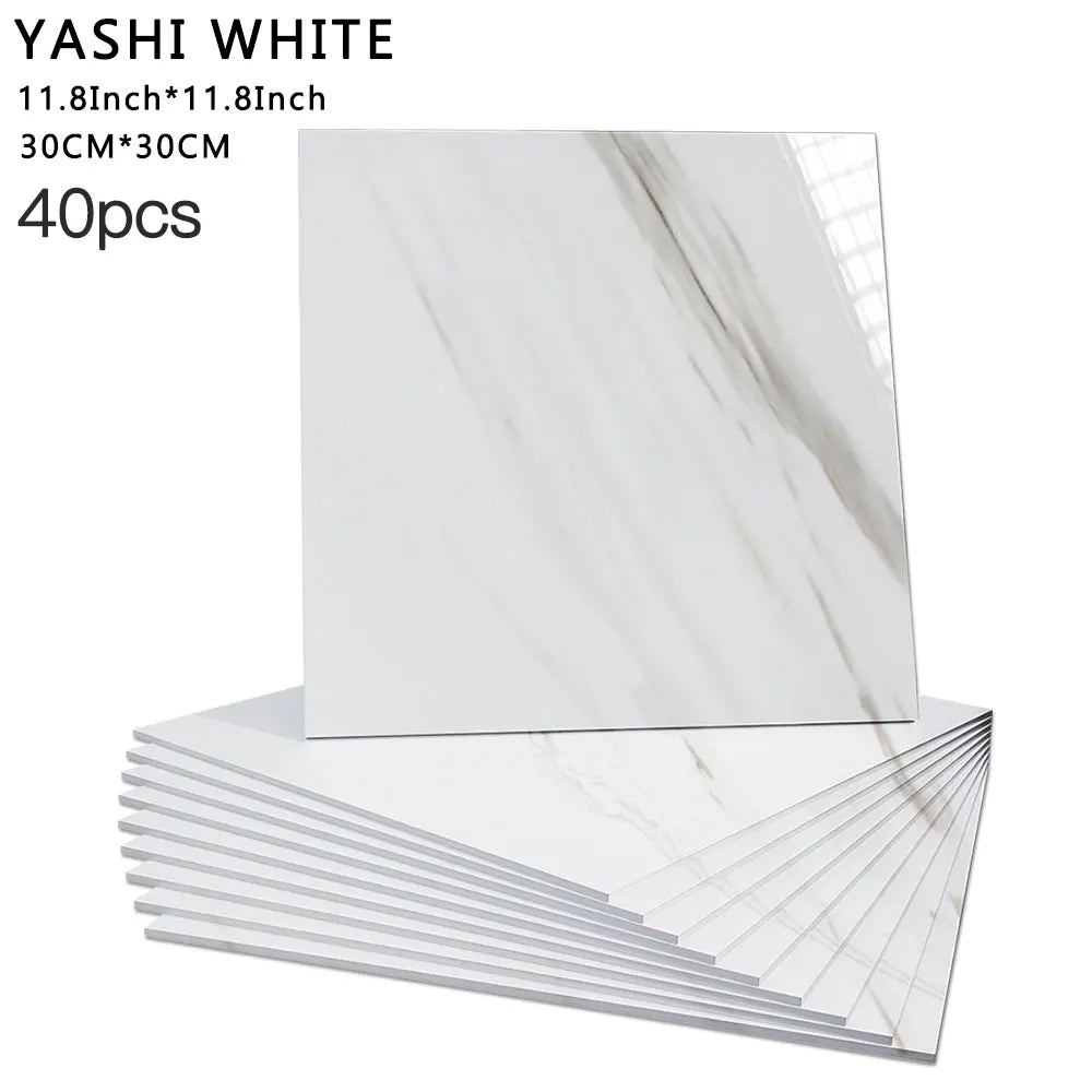 40 autocollants muraux auto-adhésifs en PVC imperméable à effet carrelage, découpables et pelables, pour cuisine et salle de bain