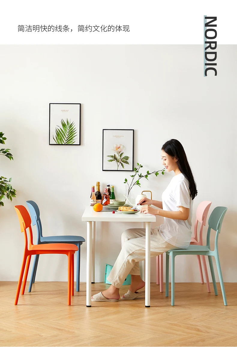 Küchen-Esszimmerstühle aus Kunststoff, nordisch, modern, europäisch, ultraleicht, trendig, Sillas Comedor, Gartenmöbel-Sets