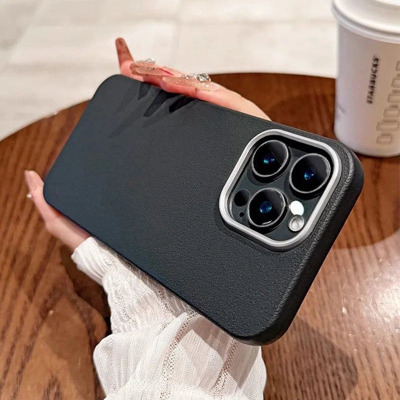 Étui de téléphone de luxe en cuir mat pour Xiaomi Redmi Note 14 13 12 12S 11 11S 10S Pro Plus Redmi 14c 13c 12c 4G 5G Coque antichoc