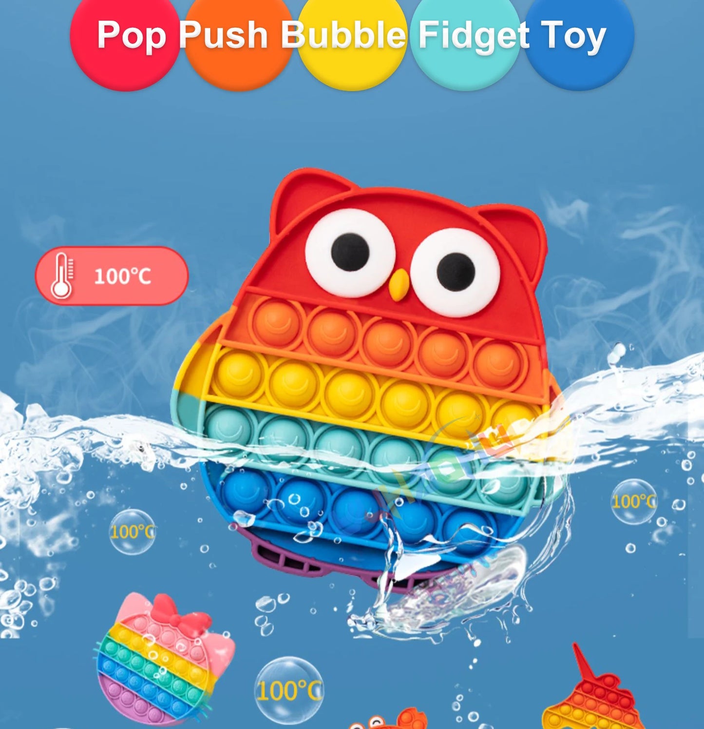 Regenbogen Pop Push Bubble Fidget Anti Stress Spielzeug für Erwachsene Kinder besondere Bedürfnisse sensorisches Spielzeug interaktives Spielzeug für Kinder