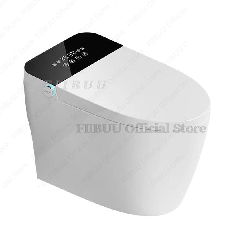 Luxuriöses Smart-WC mit integriertem Wassertank, beheiztem Sitz, verlängerter Toilettenschüssel, Verdunklungs-Spülung, Nachtlicht und integriertem Bidet-Sitz