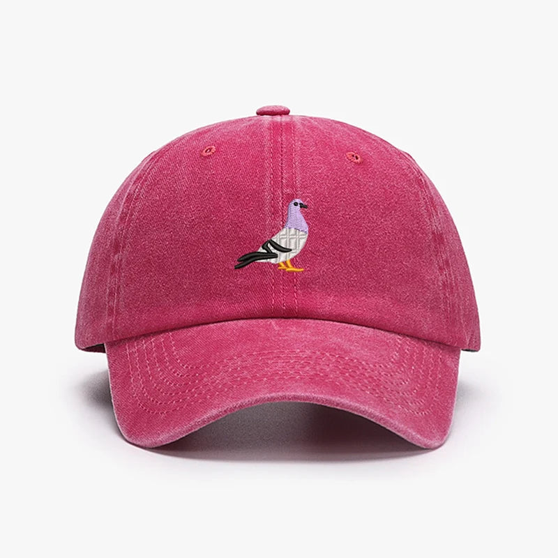 Casquettes de baseball vintage brodées motif Pigeon Printemps Hommes Femmes Chapeau de soleil délavé Pare-soleil Sport Pêche Chapeau de papa