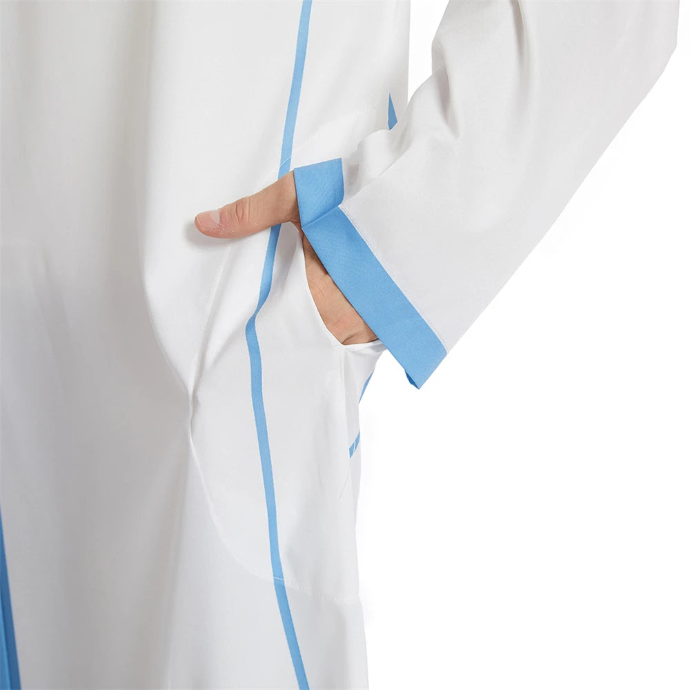 Islam Herren Kapuzen Maxikleid Jubba Thobe Saudi Arabisches Gewand Marokko Kaftan Dubai Türkei Abaya Muslimische Kleidung Ramadan Abayas Kleid