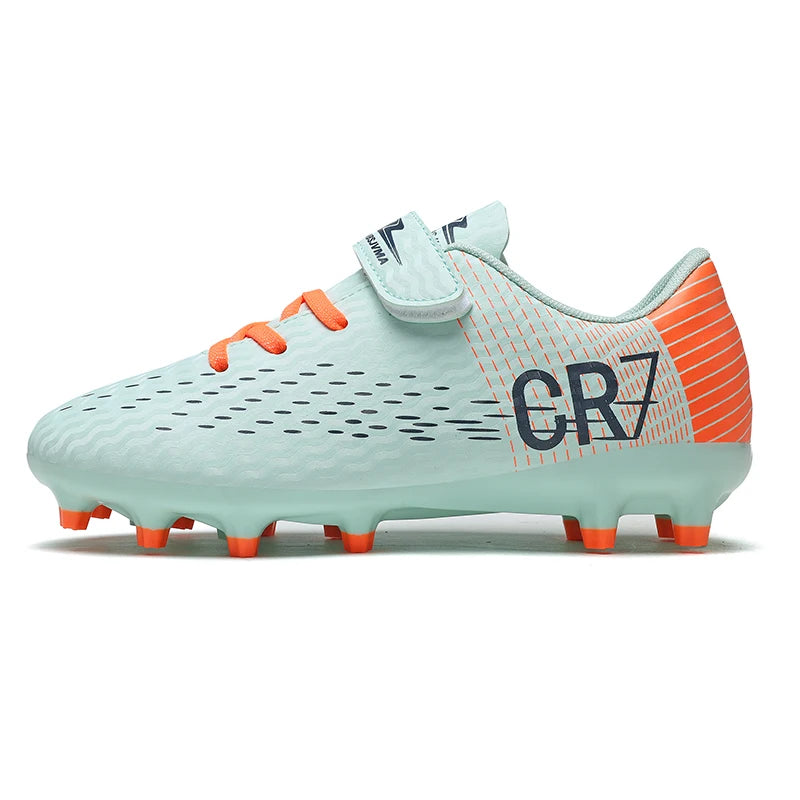 Nouvelles Chaussures de football pour enfants, Chaussures d'entraînement de football d'extérieur pour garçons et filles, Crampons de football à scratch, Baskets de futsal 28-39