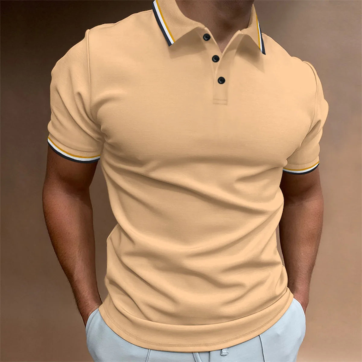 2025 Hot Sale Men's Summer Casual Breathable Comfortable Polo Shirt Men's Solid Color High Quality Short Sleeve T-Shirt