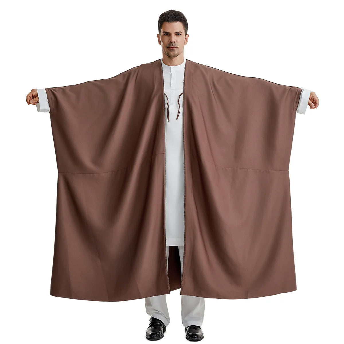 Ramadan Djellaba Eid Abayas Gebets-Kaftan Herren Muslimischer offener Abaya Türkei Arabischer Cardigan Robe Marokko Jubba Thobe Islam Dishdasha