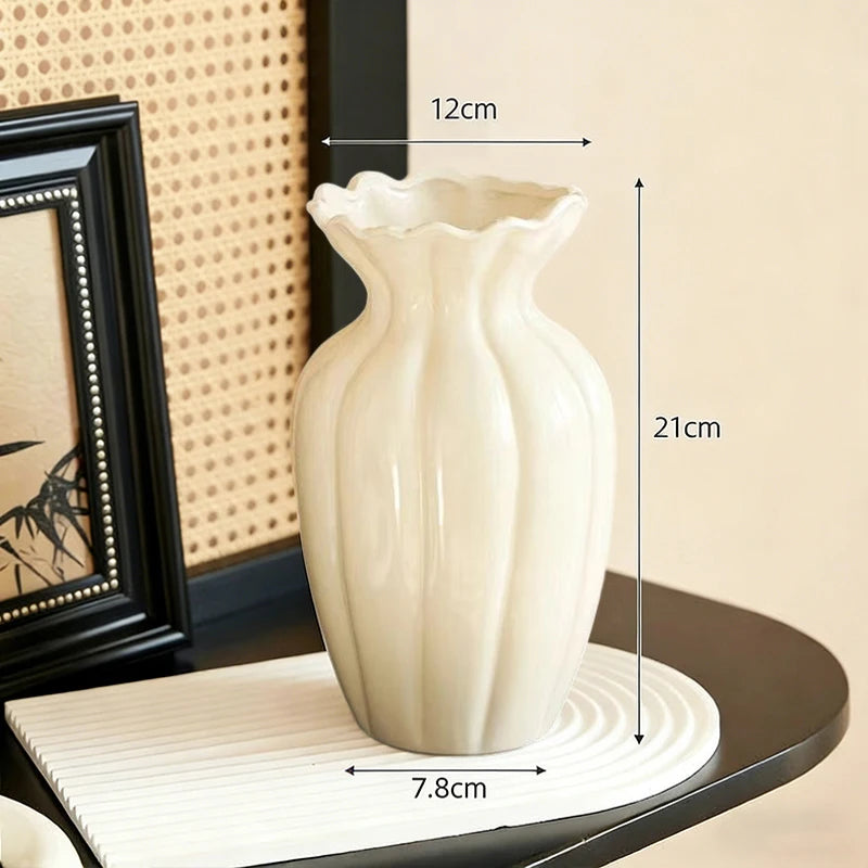 Vase à fleurs en céramique, Centre de table décoratif, Vase esthétique, Vases pour plantes hydroponiques, Ornement de bureau, Décoration d'intérieur