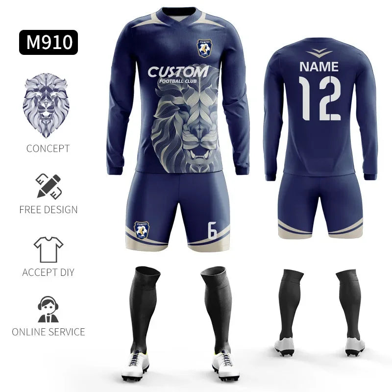 Maillot de football personnalisé par sublimation, uniforme de football en polyester, uniforme de football pour club, maillot de football respirant pour hommes
