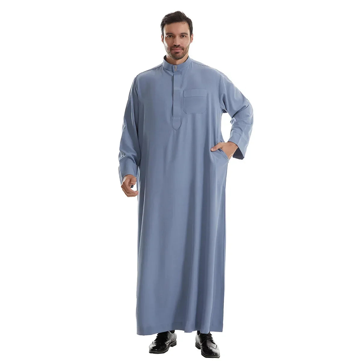 Muslimische Männer Jubba Thobe Langes Gewand Saudi-Islamisch Muslimische Kleidung Abaya Kaftan Islam Dubai Arabisches Kleid Eid Djellaba Dishdasha