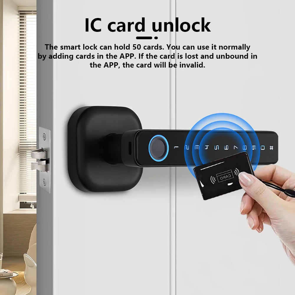 Serrure intelligente CDOK 2025 Nouvelle M6 Tuya Bluetooth, serrure de porte, serrure à empreinte digitale, serrure à mot de passe, méthodes de déverrouillage multiples