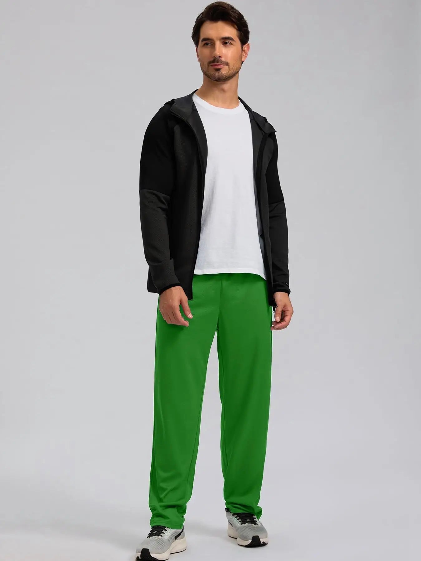 Pantalon de sport léger, respirant et à séchage rapide pour homme, avec taille élastique et poches zippées, idéal pour la gym, les loisirs, la course et la randonnée