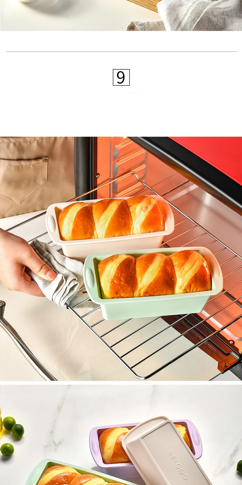 2 Stücke/Set Mini Kastenform Brot Toast Silikonform Rechteckige Kuchenform Käsekuchenform Backform Brot Backblech