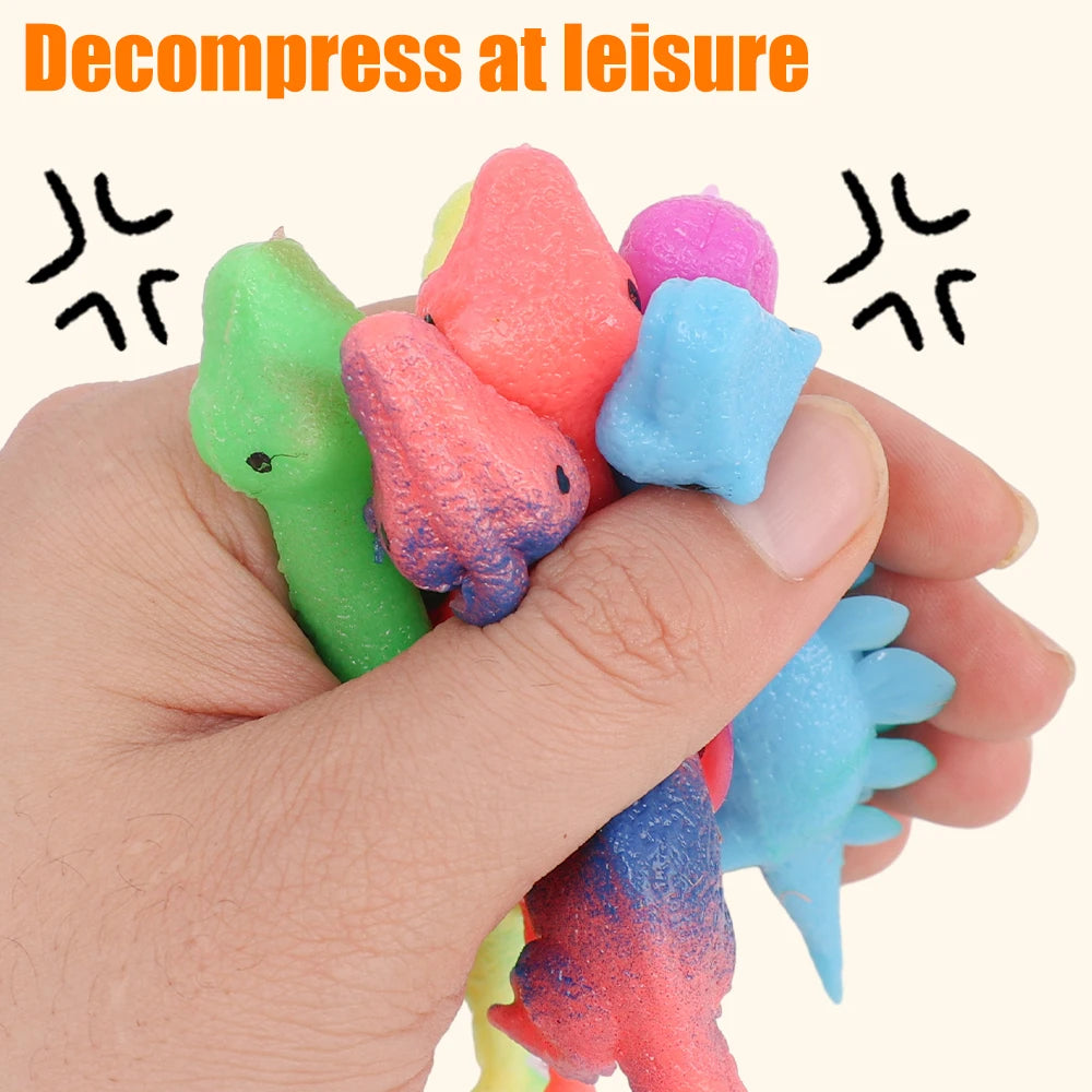 Lot de 10 Lance-Dinosaures Créatifs à Catapulte, Jouets Muraux Adhésifs pour Adultes et Enfants, Jouet Anti-Stress Lance-Dinosaures