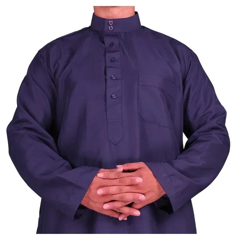 Neu 2025 Naher Osten Muslim Männer Kleid Langarm Jubba Thobe Ramadan Eid Dishdasha Robe Muslimisch Islamische Kaftane Arabische Kleidung